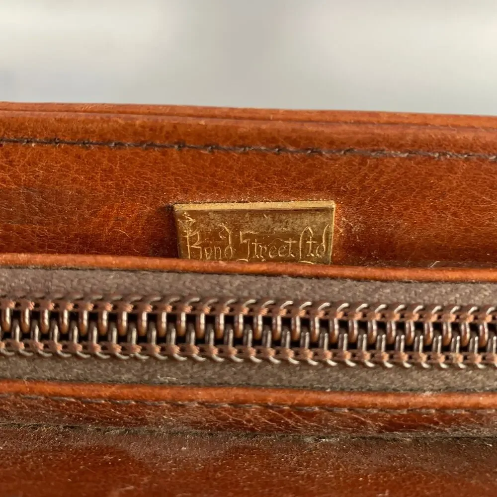 VINTAGE Brown Leather Briefcase